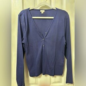 New Never Worn J. Crew Blue Henley Long Sleeve.